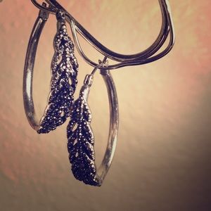 Silver/Black Diamond Earrings